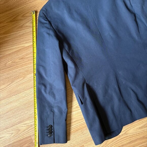 Club Monaco New York Grant Fit Cotton Jacket Blazer Navy Stripe Sz 36S - Picture 2 of 13